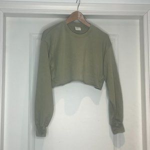 Aritzia TNA AiryAF Fleece Cropped crewneck, Size 1 = oversized SMALL